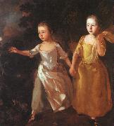 Thomas Gainsborough The Painter's Daughters Chasing a Butterfly china oil painting artist